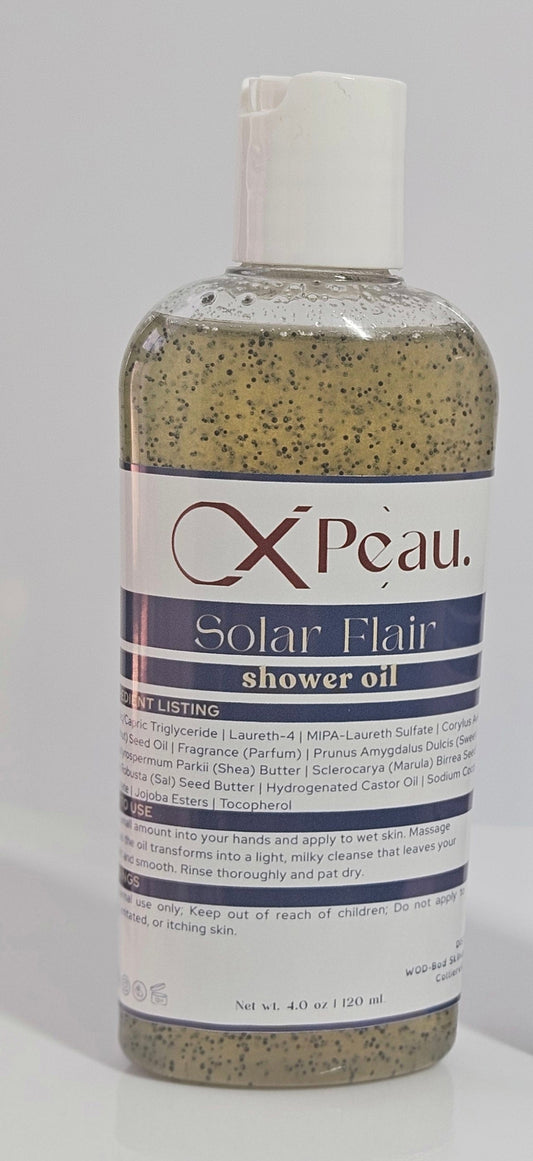 Solar Flair PeauVir: (Men's Jojoba Bead Shower Oil)