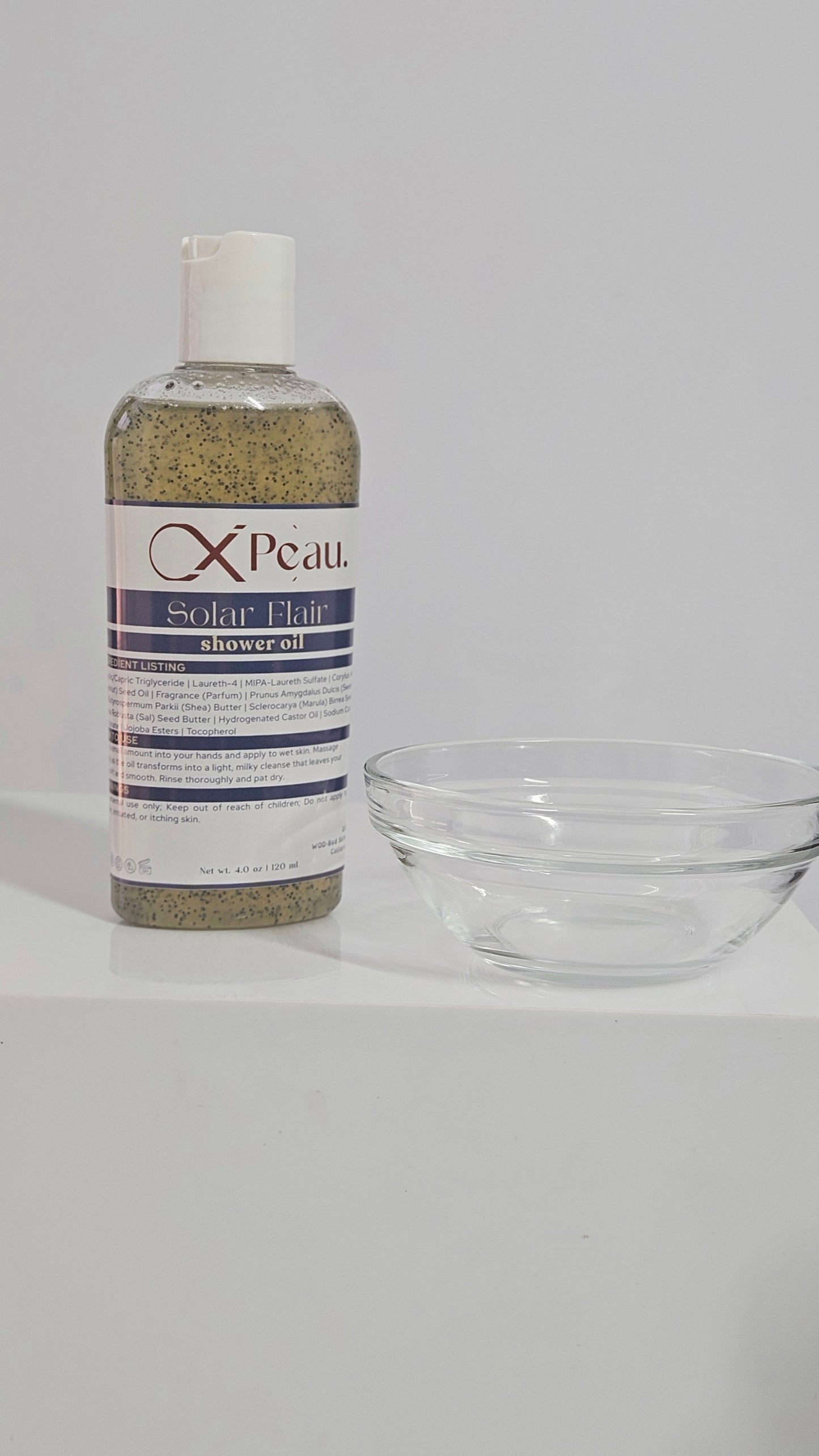 Solar Flair PeauVir: (Men's Jojoba Bead Shower Oil)